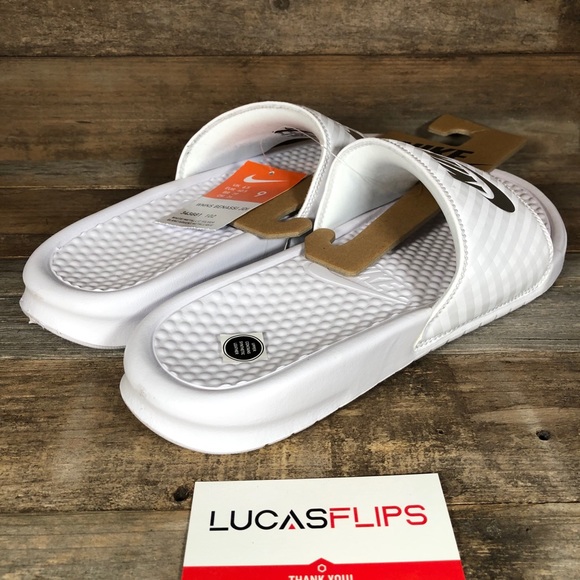 NEW Nike Womens Benassi JDI Slides White - Picture 4 of 5